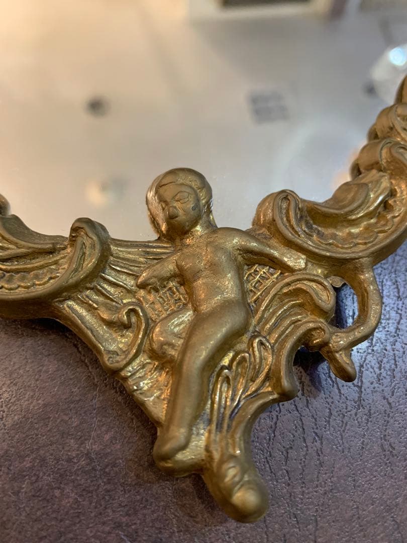 ☆未使用品☆エンジェル　壁掛けミラー アンティーク調