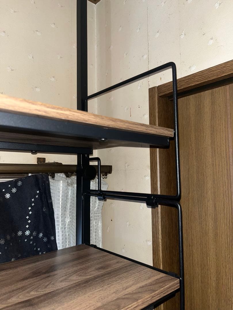 ニトリ　Nポルダ 80cm ミドルブラウン　棚板7枚　上段追加ユニット付き　①