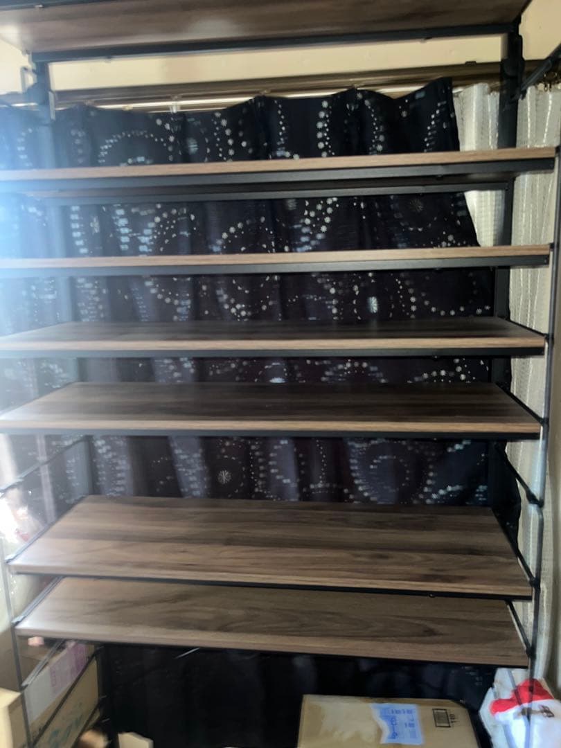 ニトリ　Nポルダ 80cm ミドルブラウン　棚板7枚　上段追加ユニット付き　①