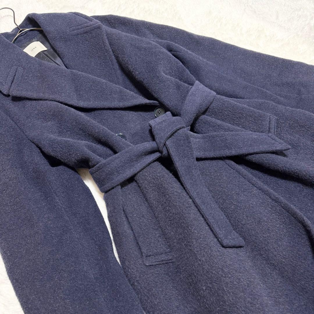 近年モデル✨ IENA ダブルブレスト ベルテッド ロングコート アルパカ