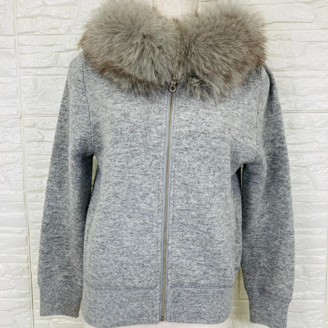 【極美品】ジャスグリッティー 豪華ブルーフォックスファー付 2WAYパーカー M