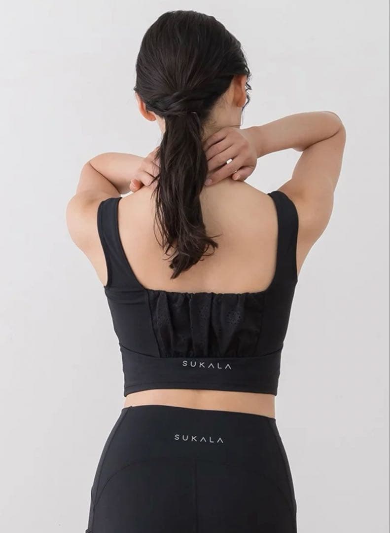 【SUKALA】　フラワーレースブラトップ　ブラック　M 未使用品