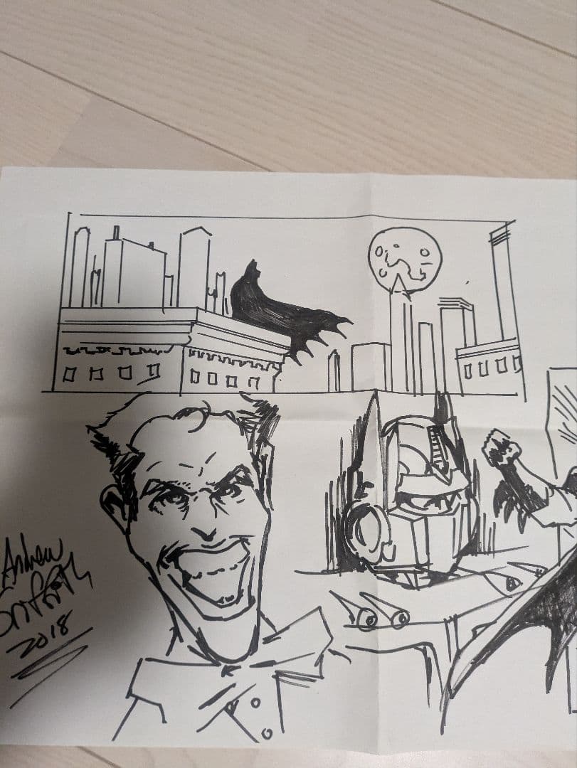 アンドリュー　グリフィス　直筆スケッチ　サイン入り