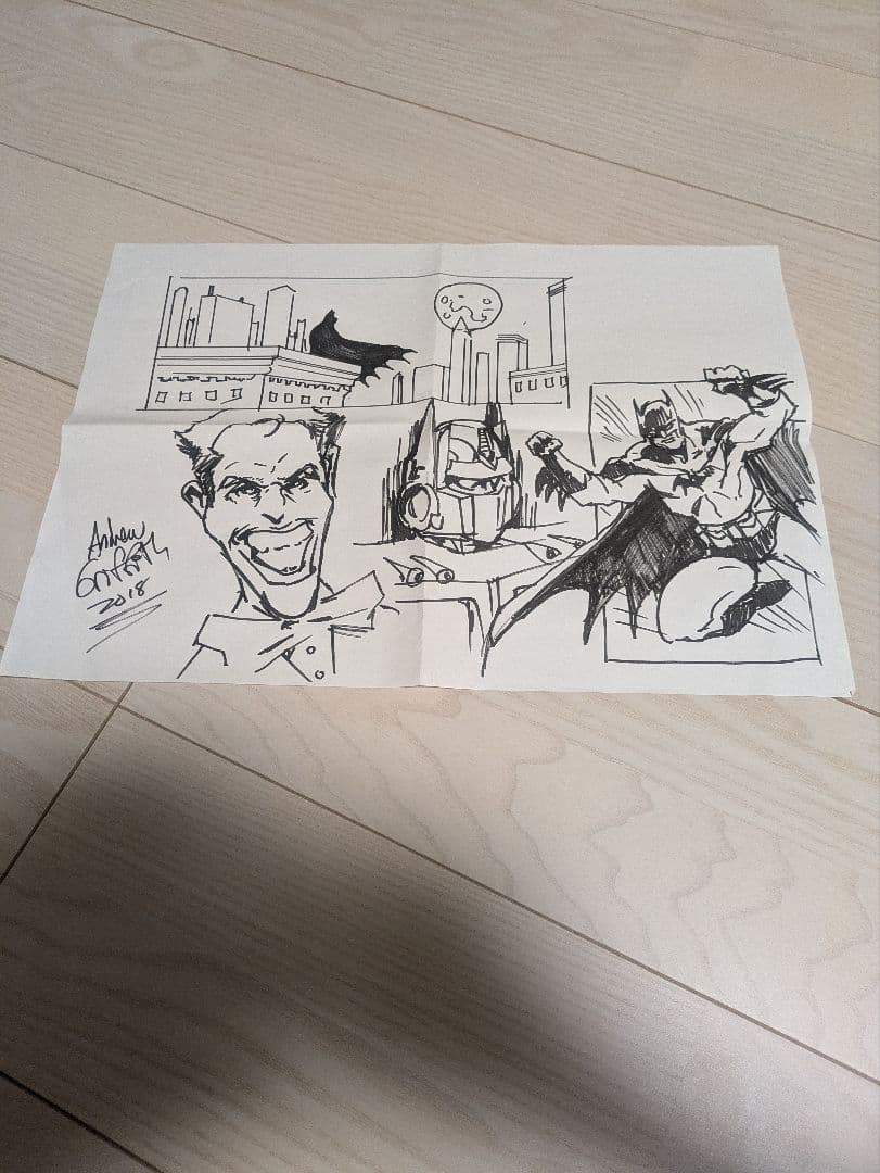 アンドリュー　グリフィス　直筆スケッチ　サイン入り