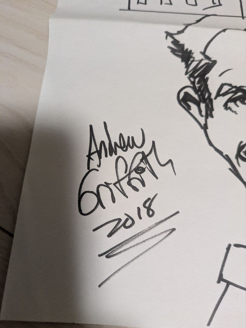 アンドリュー　グリフィス　直筆スケッチ　サイン入り