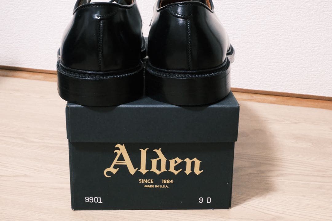 Alden 9901 ブラック ドレスシューズ 9 D 週末限定セール