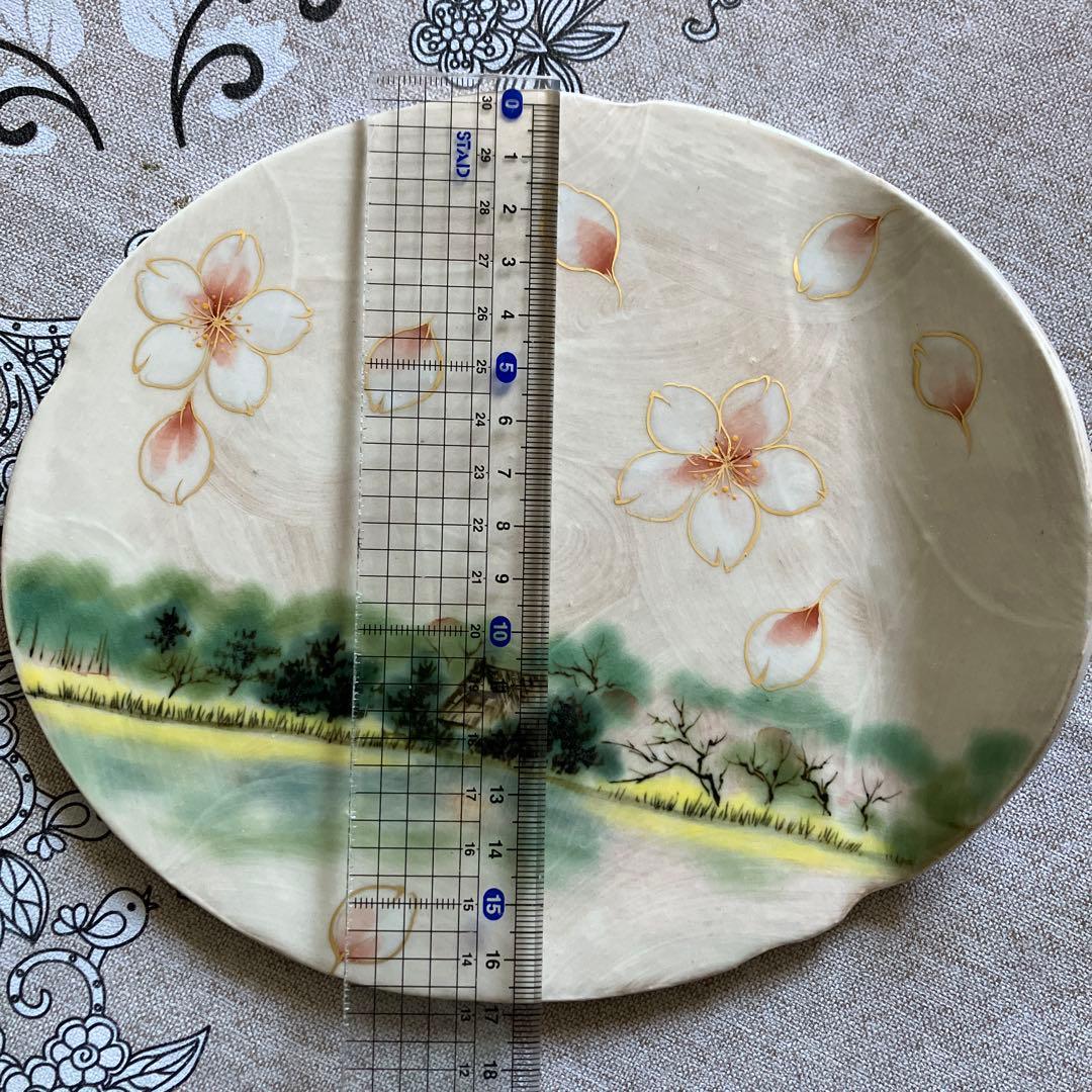 千*香様 京焼 清水焼 陶葊 陶あん 桜絵 陶板 お皿