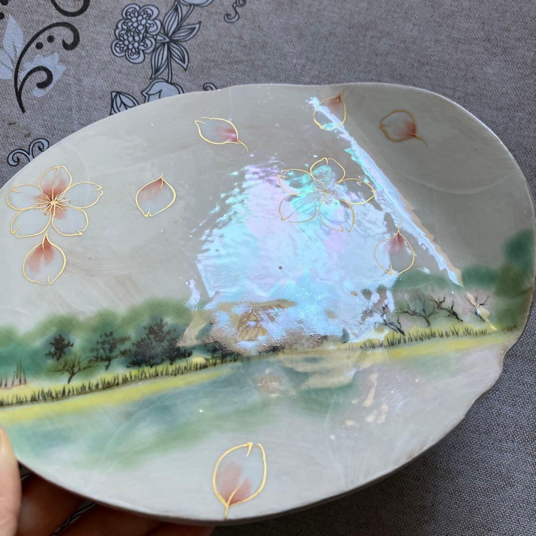 千*香様 京焼 清水焼 陶葊 陶あん 桜絵 陶板 お皿