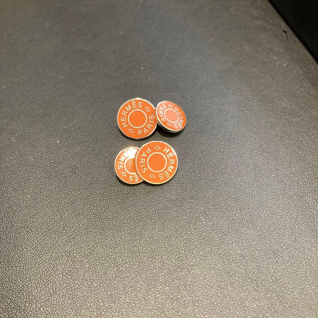 【超美品】HERMES カフリンクス オレンジ