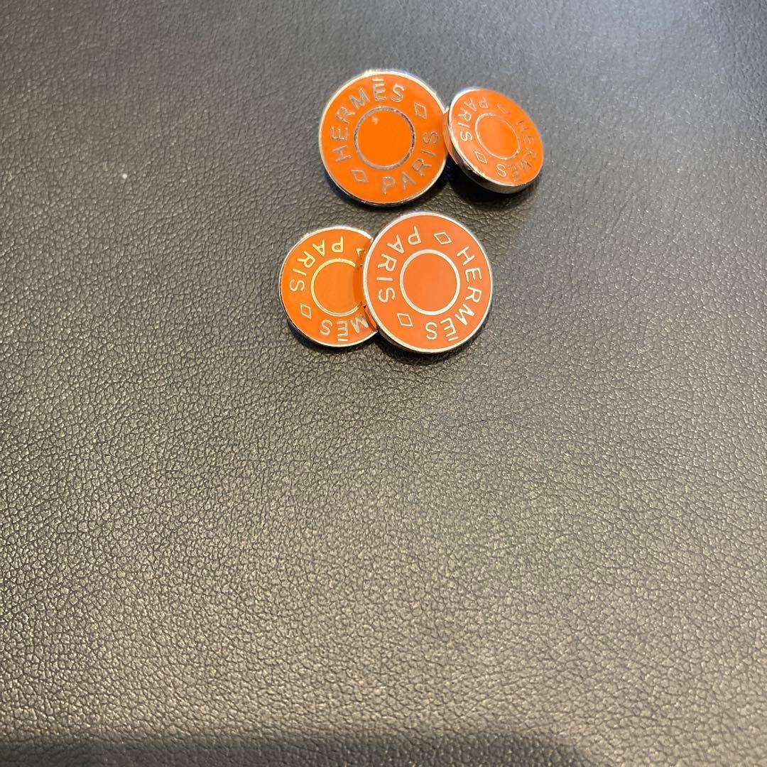 【超美品】HERMES カフリンクス オレンジ