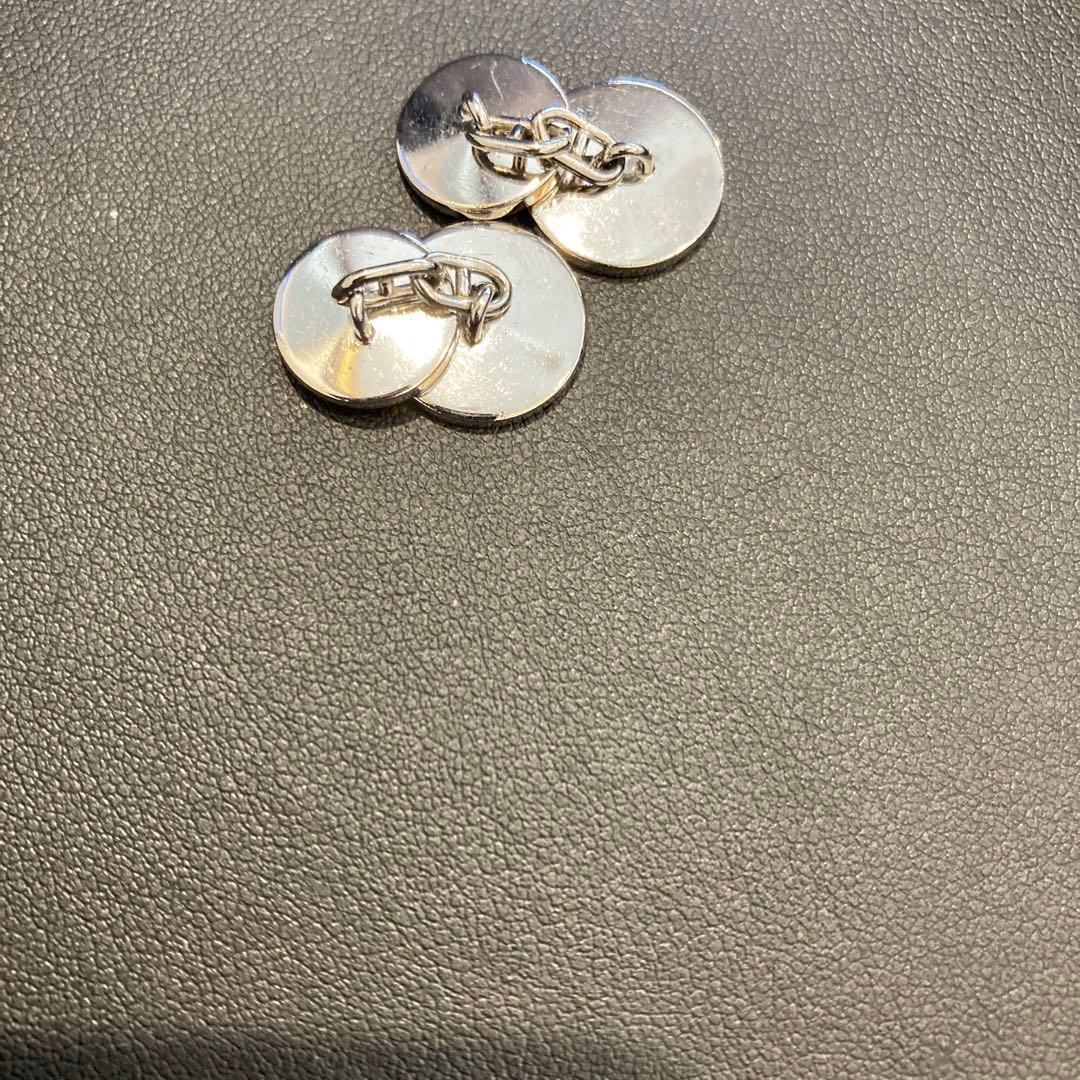 【超美品】HERMES カフリンクス オレンジ