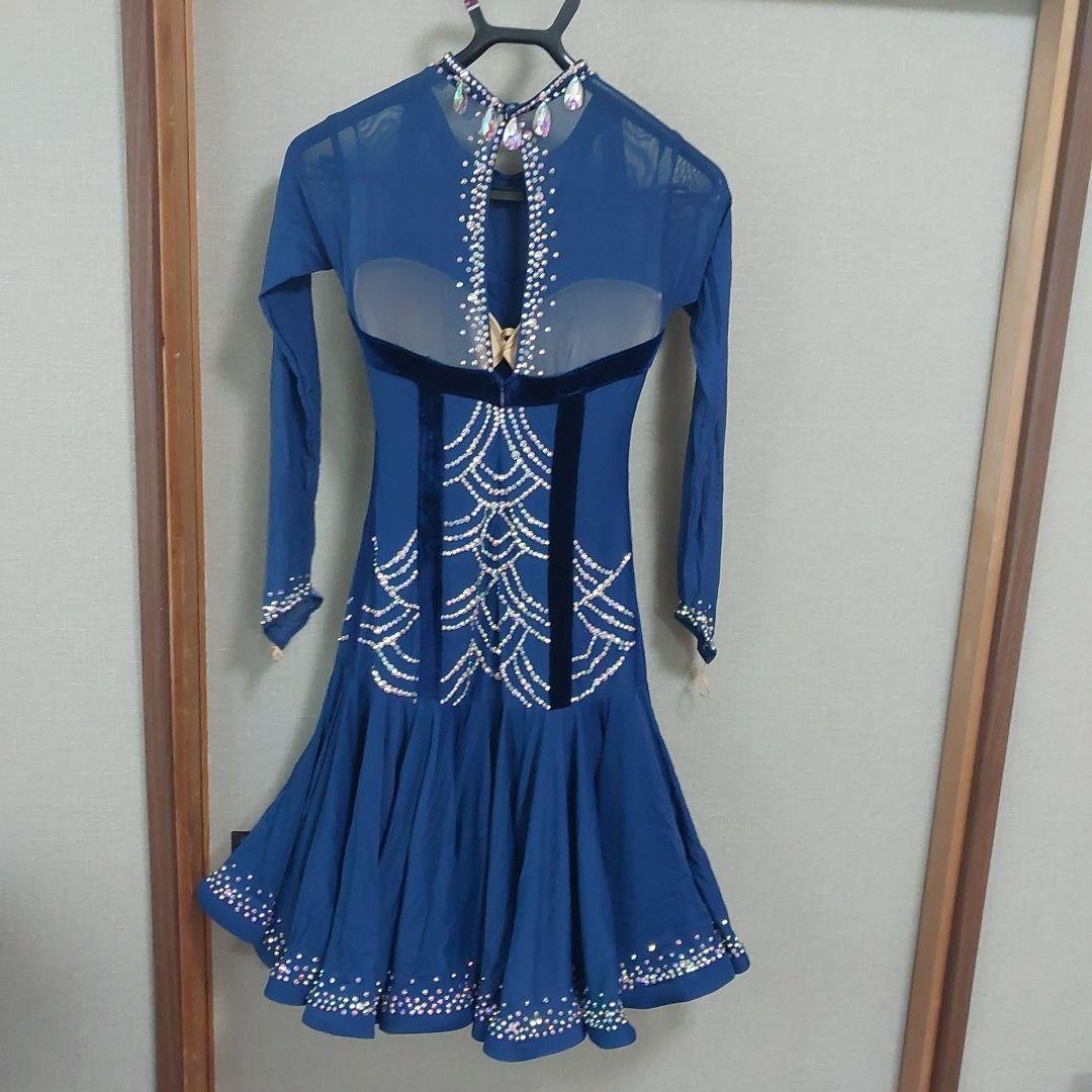 新品青色長袖ラテンダンスドレス　美品