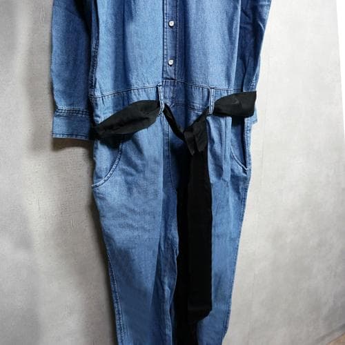 mode デニム オールインワン つなぎ レース