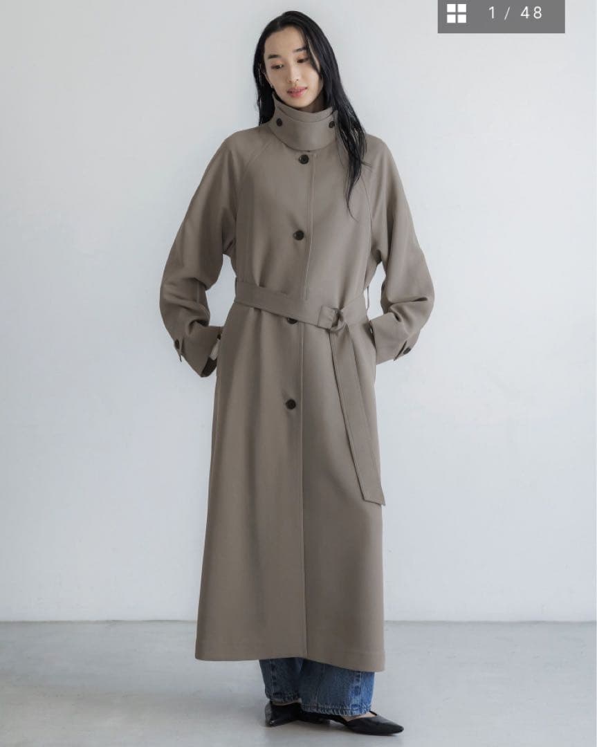 【断舎離子ページ】crewre ドレープステンカラーコートsize2