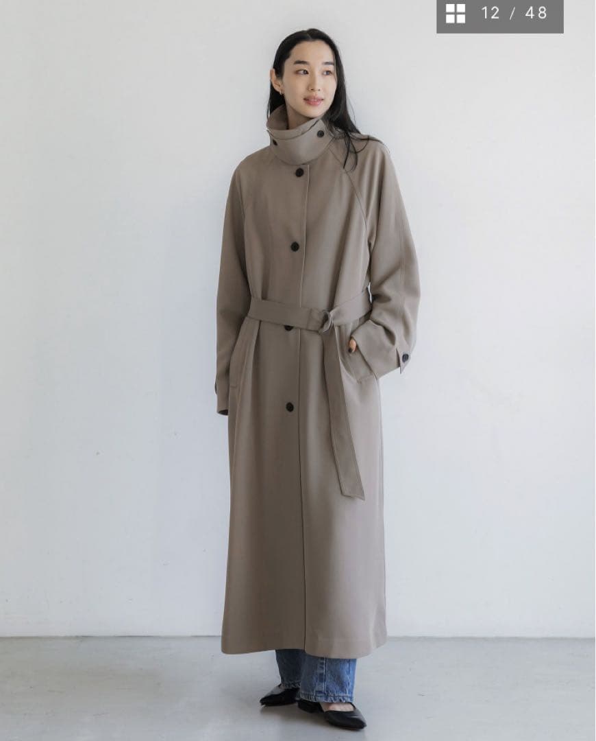 【断舎離子ページ】crewre ドレープステンカラーコートsize2