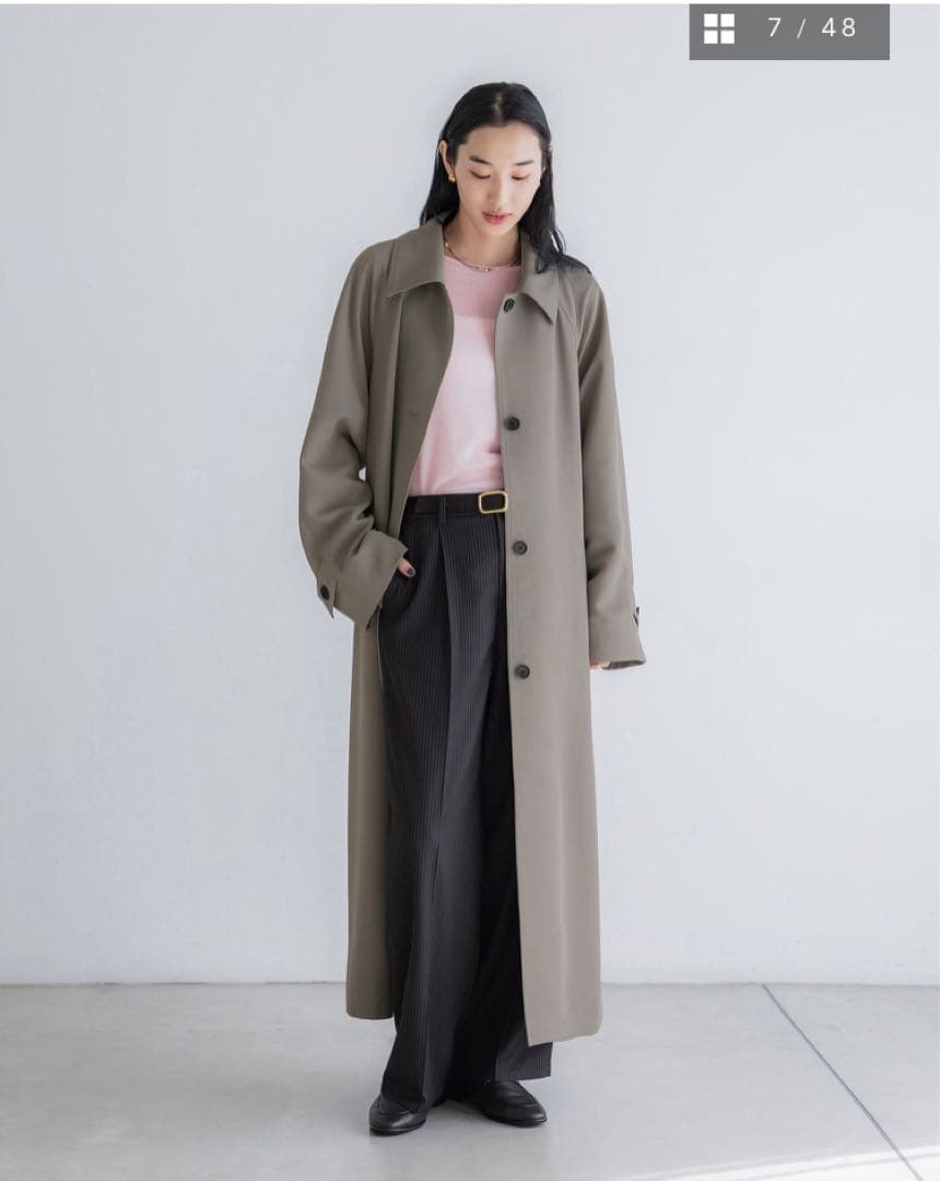 【断舎離子ページ】crewre ドレープステンカラーコートsize2