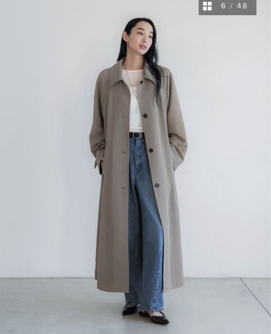 【断舎離子ページ】crewre ドレープステンカラーコートsize2