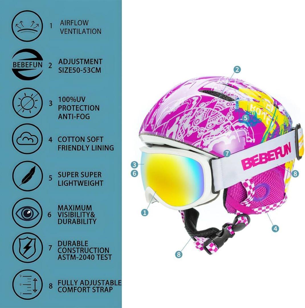 子供用 スキースケートヘルメット ASTM-2040 48-52cm Sサイズ