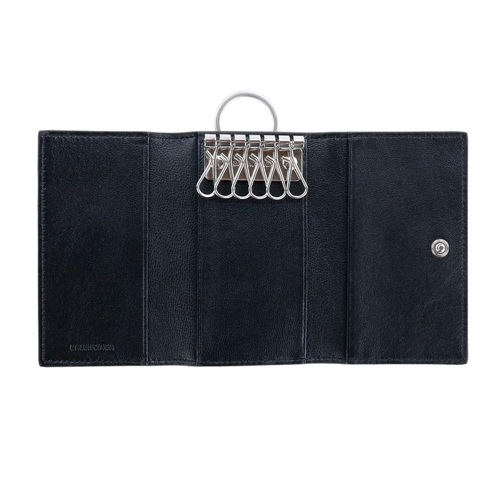 バレンシアガ キーケース 6連 キーリング ブラック レザー 本革 キャッシュ