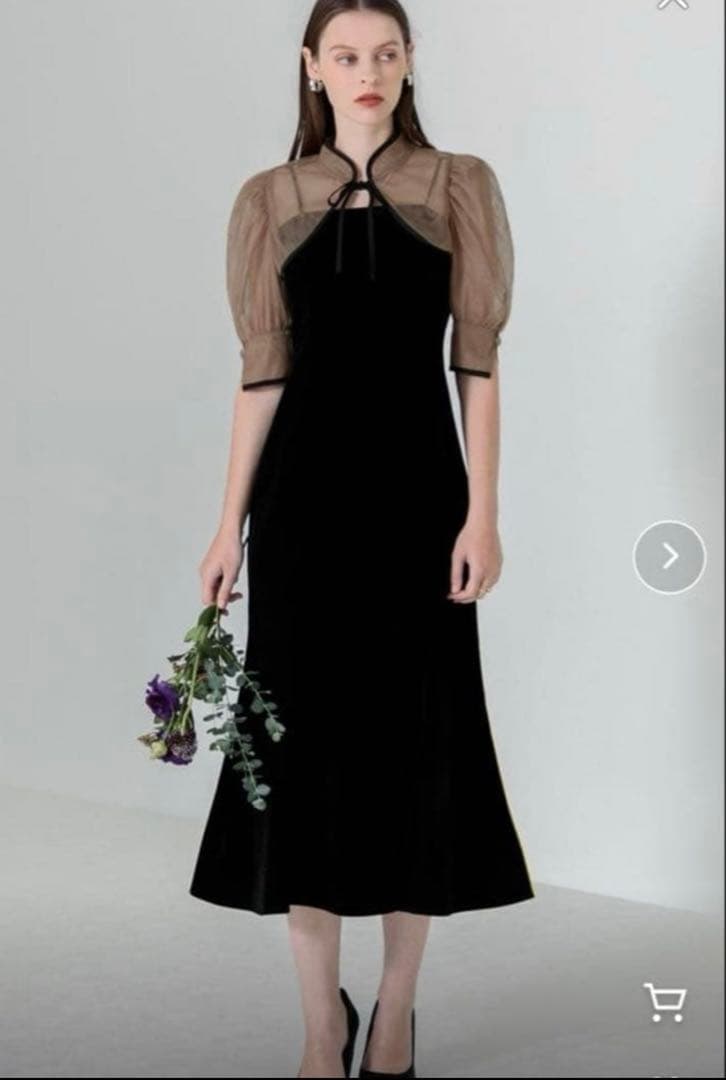 Lejaブラック シースルーパーティードレス Sサイズ