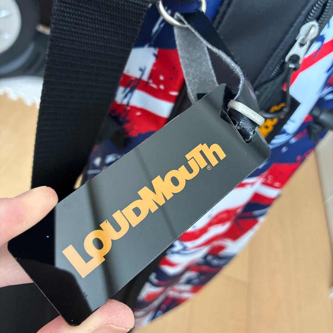LOUDMOUTH軽量スタンドキャディバック　赤青白ストライプ
