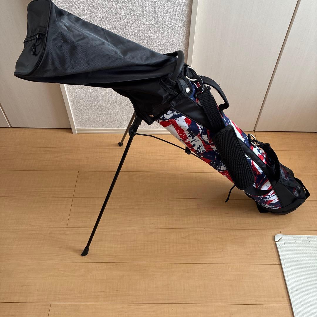 LOUDMOUTH軽量スタンドキャディバック　赤青白ストライプ