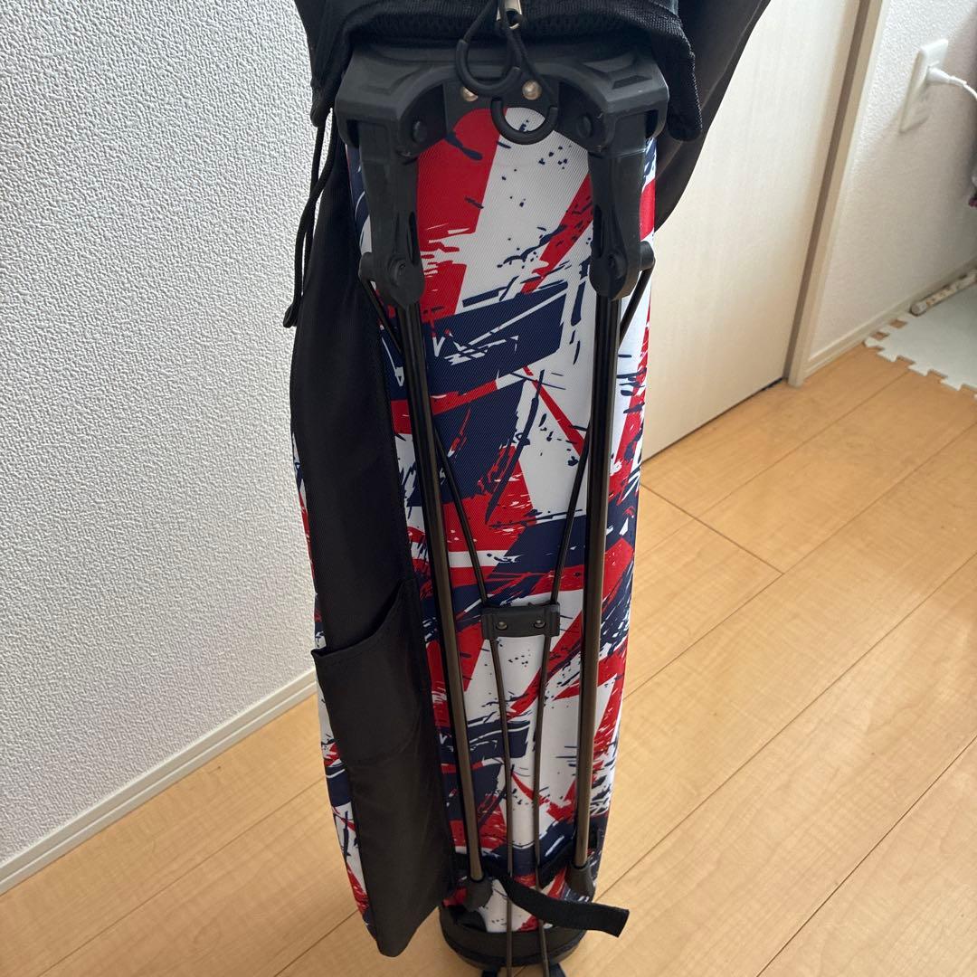 LOUDMOUTH軽量スタンドキャディバック　赤青白ストライプ