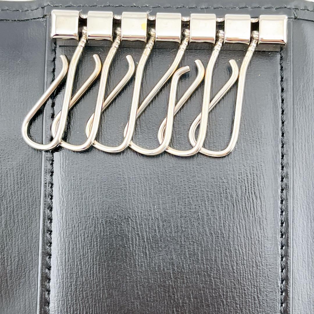 カルティエ パシャライン 6連 キーケース 鍵入れ ブラック系 シルバー金具