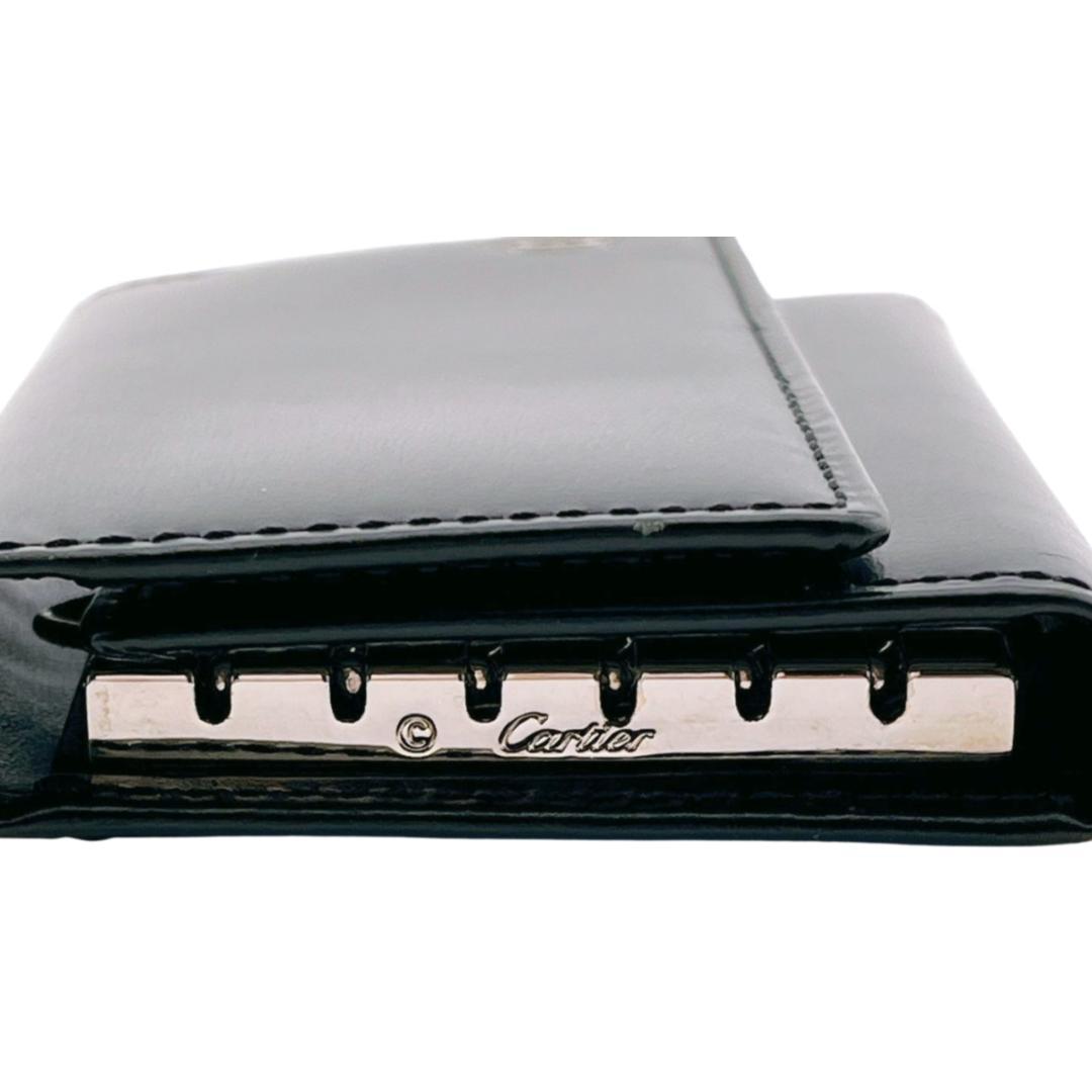カルティエ パシャライン 6連 キーケース 鍵入れ ブラック系 シルバー金具