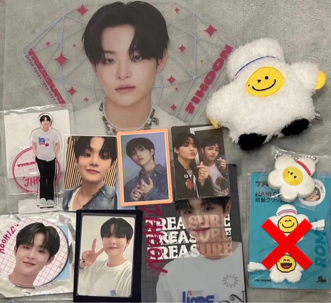 treasure ジフン　トレカ　アクスタ　うちわ　缶バッジ　クリアカード