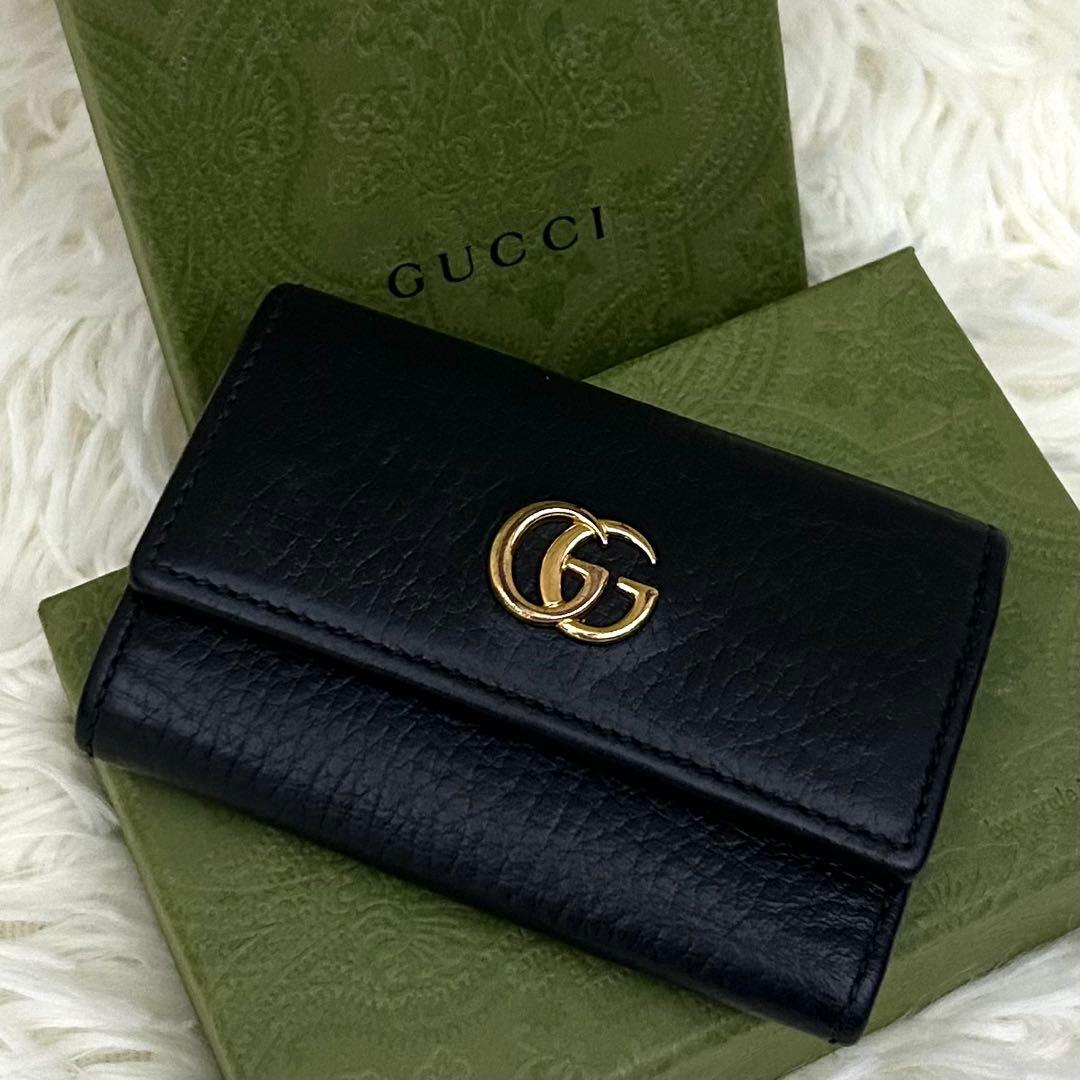 【美品】GUCCI グッチ GGマーモント レザー 6連 キーケース 鍵入れ
