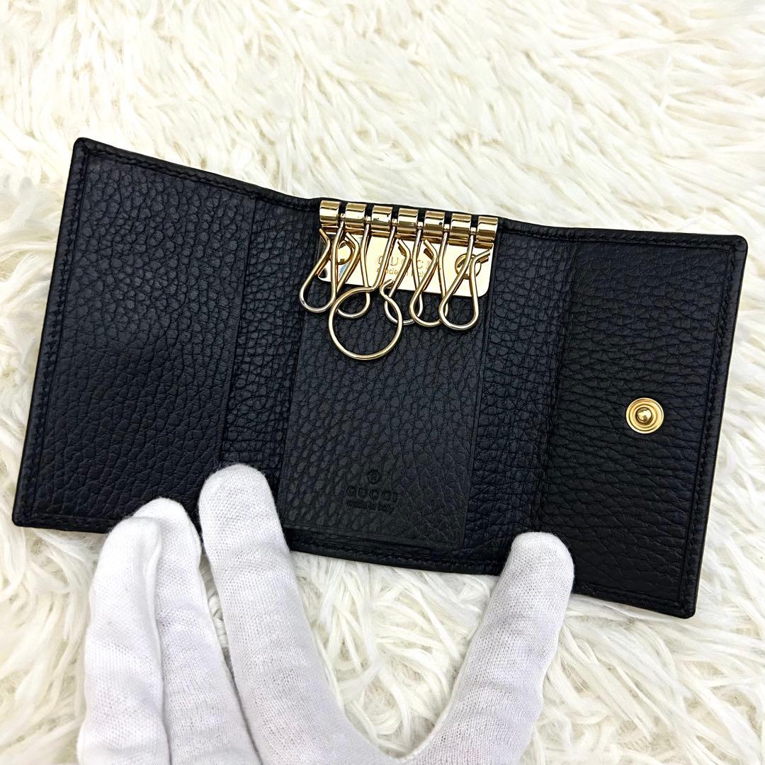 【美品】GUCCI グッチ GGマーモント レザー 6連 キーケース 鍵入れ