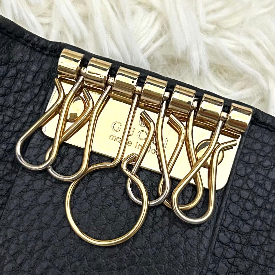 【美品】GUCCI グッチ GGマーモント レザー 6連 キーケース 鍵入れ