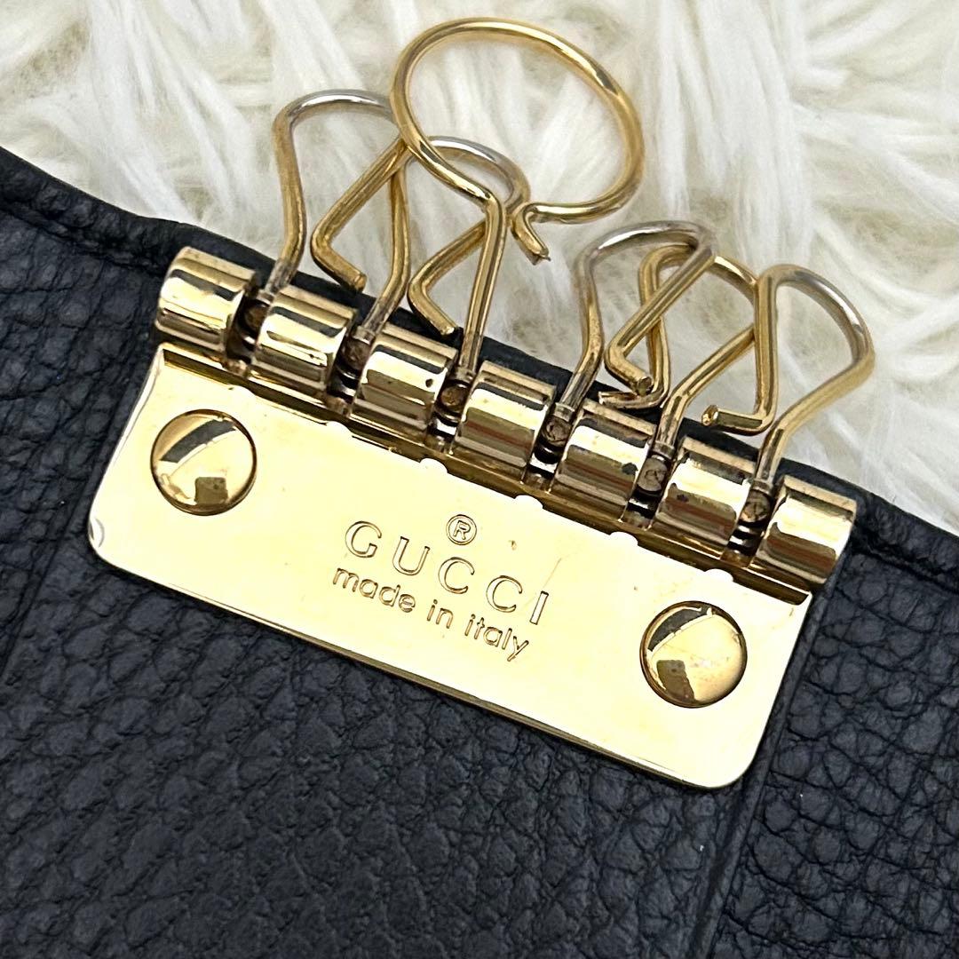 【美品】GUCCI グッチ GGマーモント レザー 6連 キーケース 鍵入れ