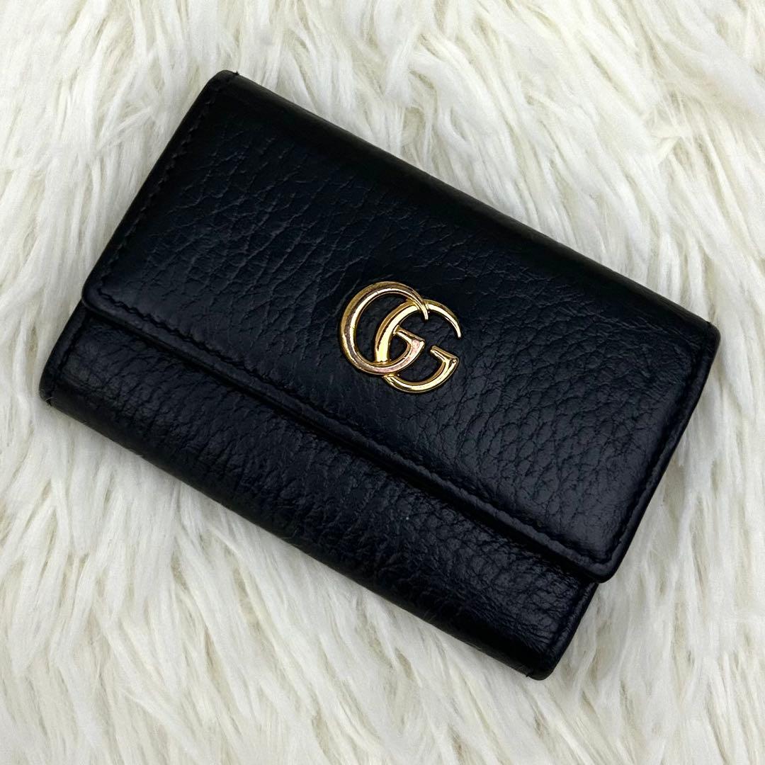 【美品】GUCCI グッチ GGマーモント レザー 6連 キーケース 鍵入れ
