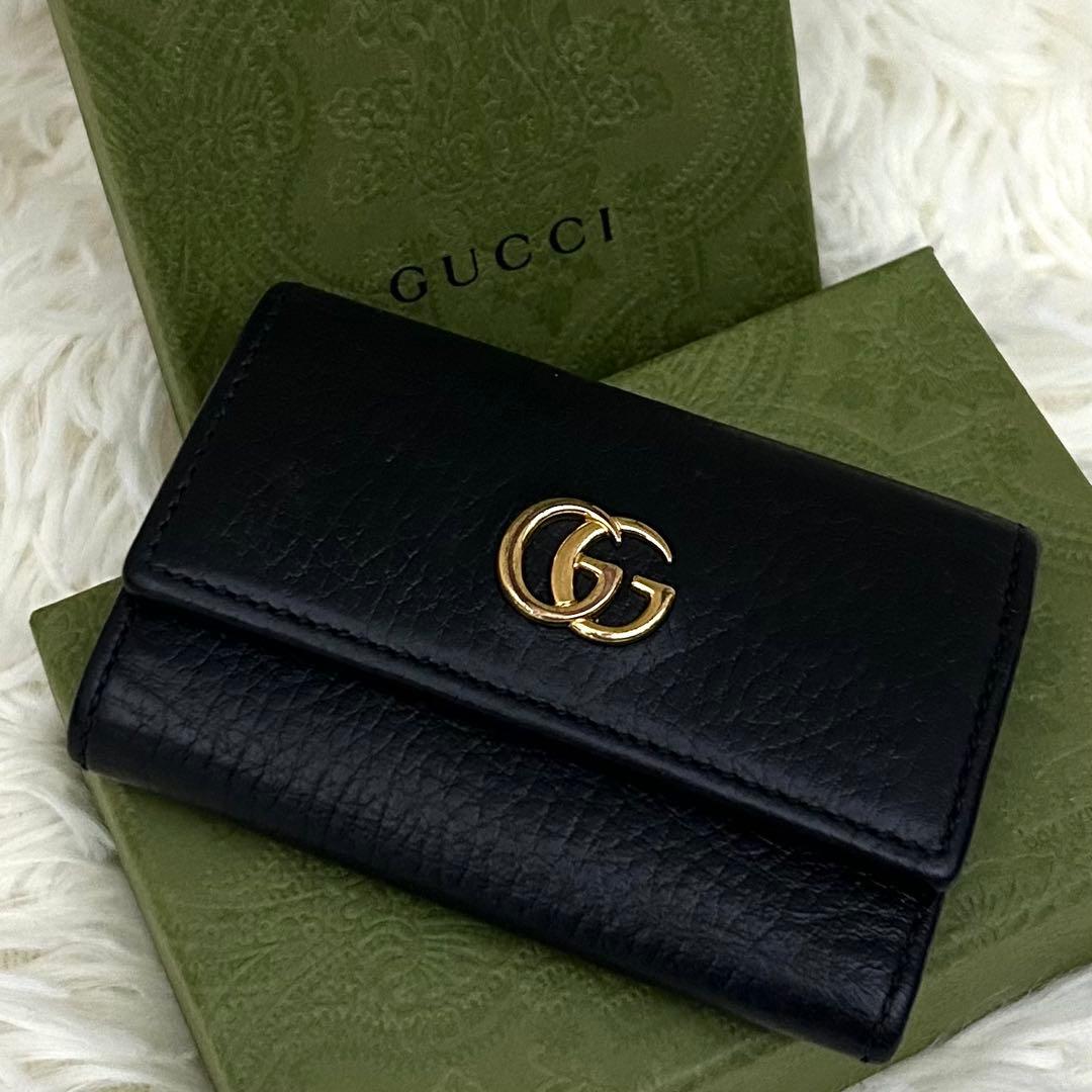 【美品】GUCCI グッチ GGマーモント レザー 6連 キーケース 鍵入れ