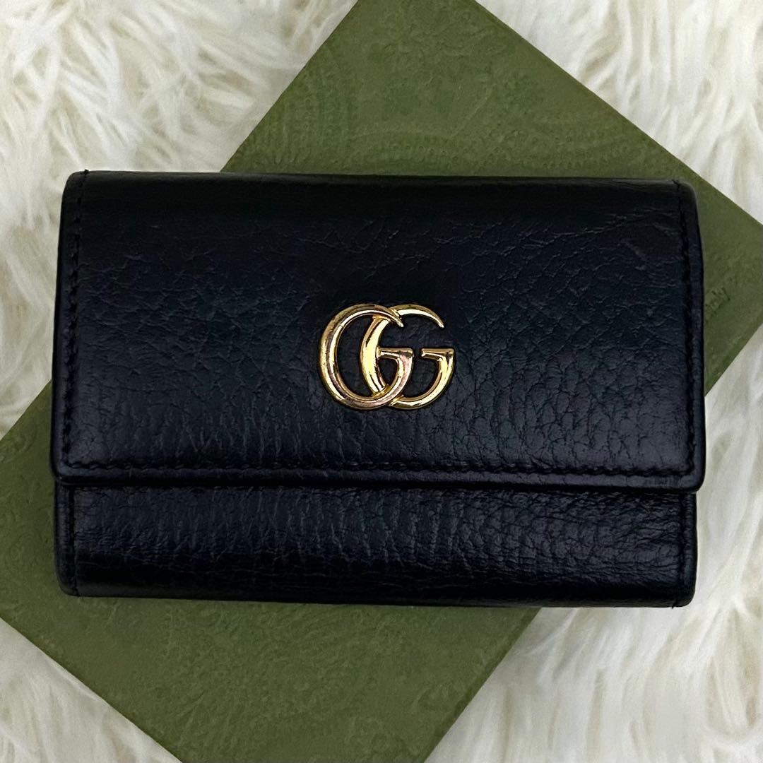 【美品】GUCCI グッチ GGマーモント レザー 6連 キーケース 鍵入れ