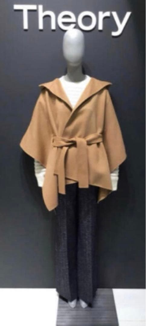 セオリー☆ NEW DIVIDE LUXEポンチョコート未使用キャメル