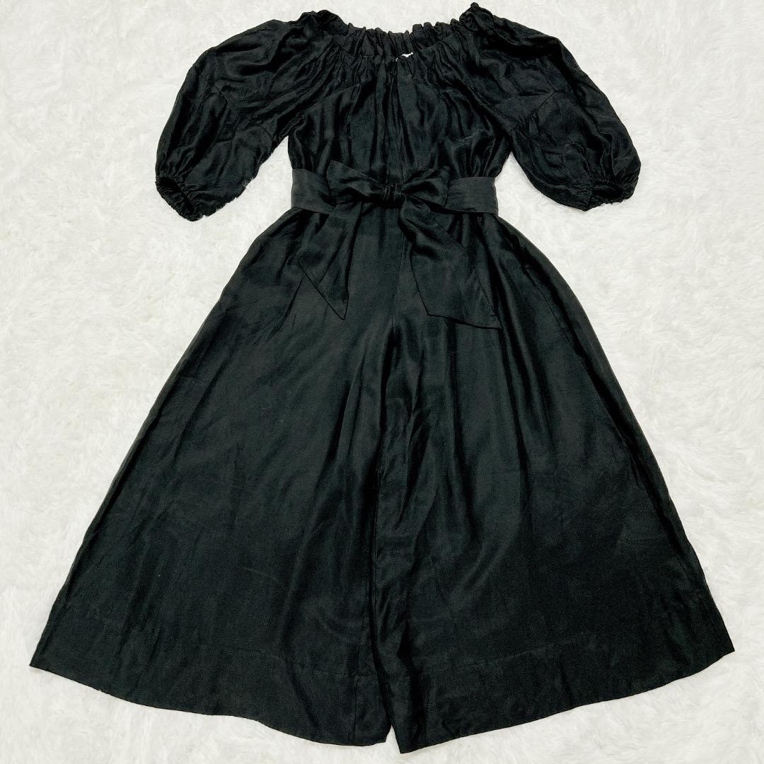 【美品】エスバイシビラ　２way オールインワン リボン付き　ブラック