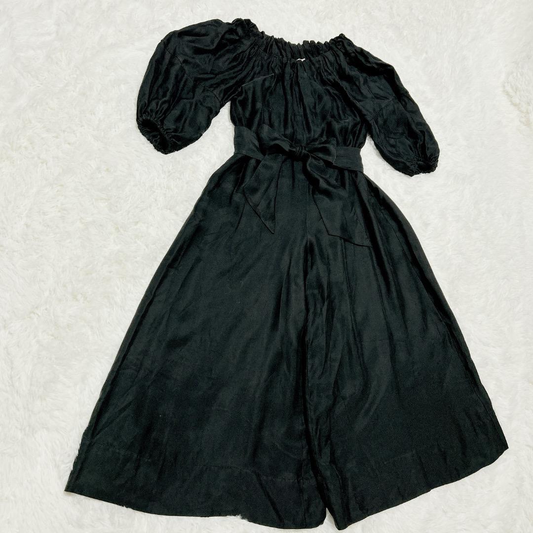 【美品】エスバイシビラ　２way オールインワン リボン付き　ブラック