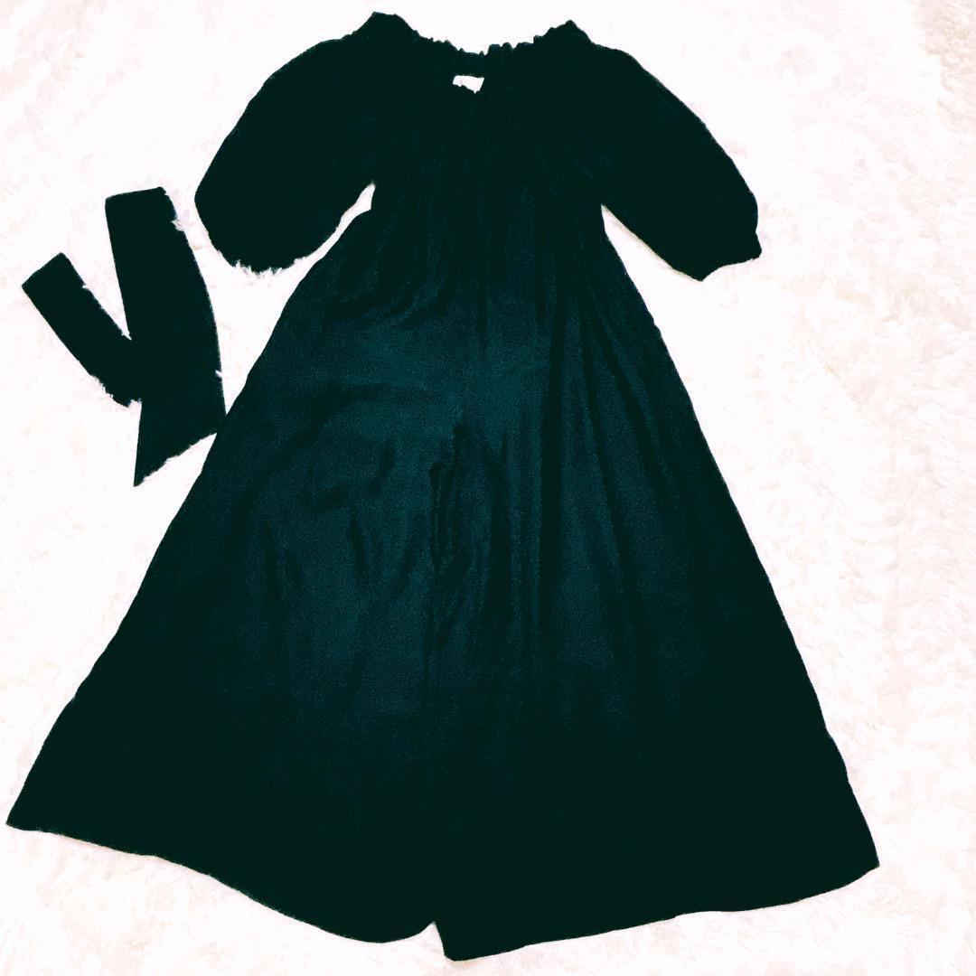 【美品】エスバイシビラ　２way オールインワン リボン付き　ブラック