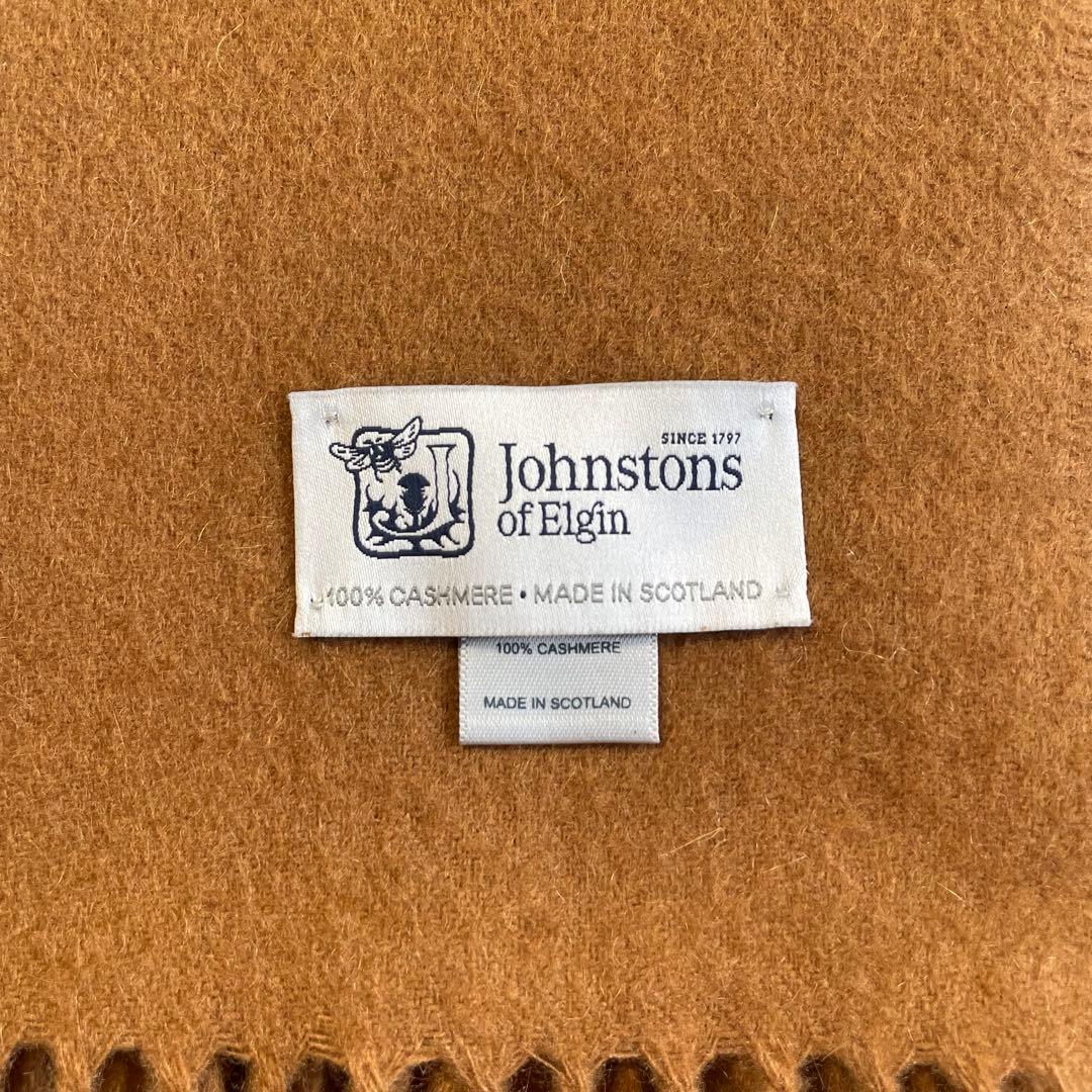 Johnstonsジョンストンズ　大判ストール　カシミヤ　キャメル　マフラー