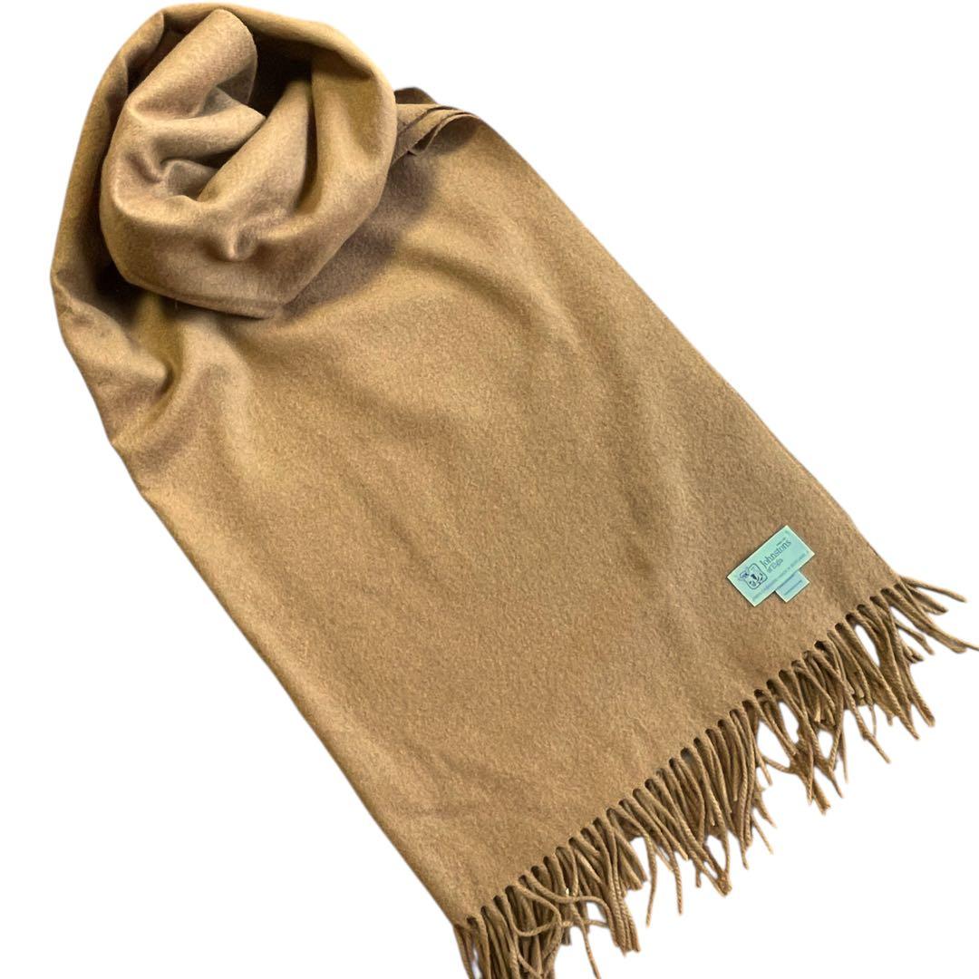 Johnstonsジョンストンズ　大判ストール　カシミヤ　キャメル　マフラー