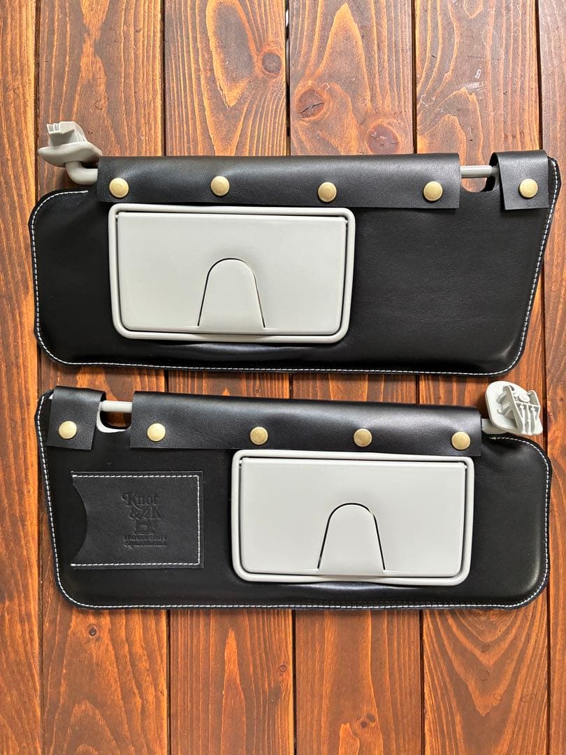 ジムニー jb64 シエラ jb74 ノマド 本革サンバイザーカバー 左右 黒