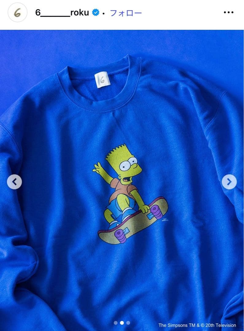 <6（ROKU）＞ The Simpsons Bart ロク　シンプソン　コラボ
