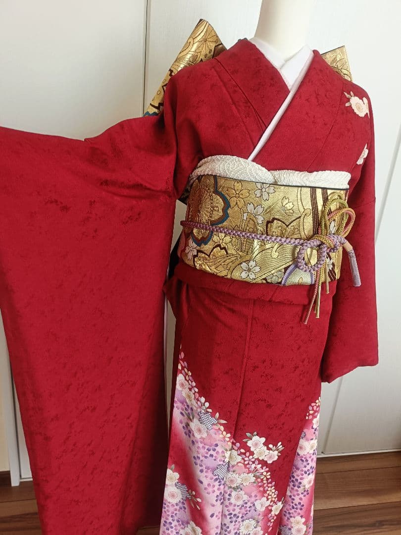 大幅値下げ　正絹振袖　フルセット　京都きもの友禅誂製　長襦袢付き　成人式　卒業式