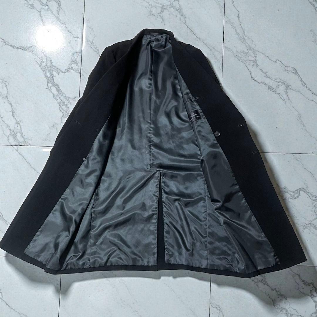 BALESTRINO ダブルチェスターコート　ブラック　カシミヤ混　LL