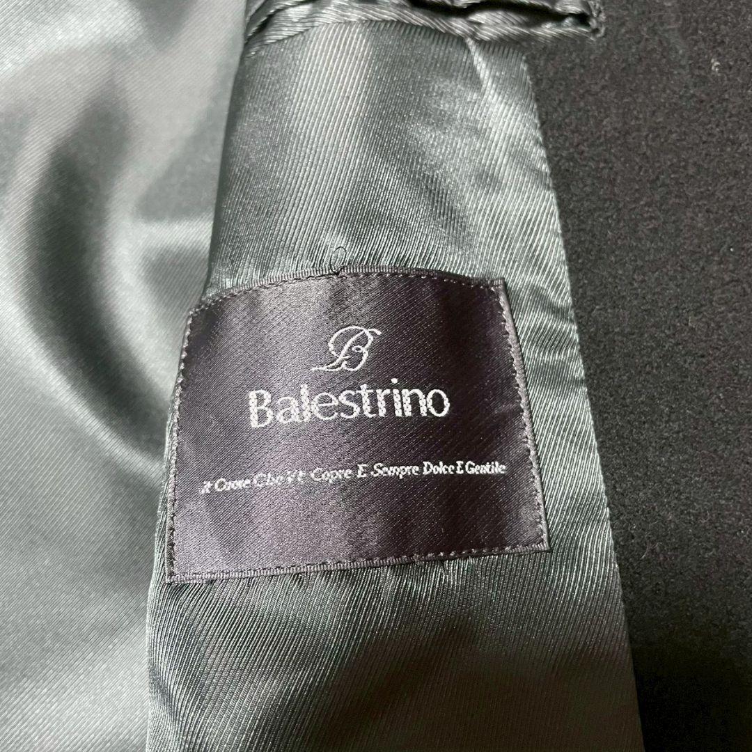 BALESTRINO ダブルチェスターコート　ブラック　カシミヤ混　LL