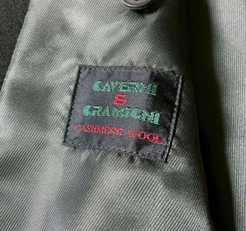 BALESTRINO ダブルチェスターコート　ブラック　カシミヤ混　LL