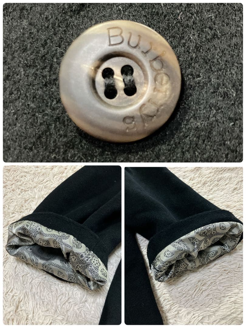 BURBERRYS チェスターコート　カシミア　モノグラム　総柄　ブラック　M